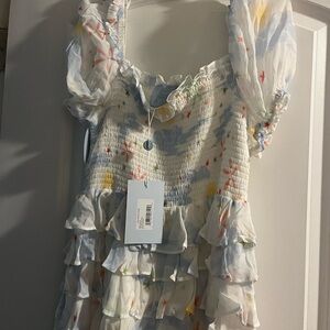 Hill House Floral Ruffle Mini Dress